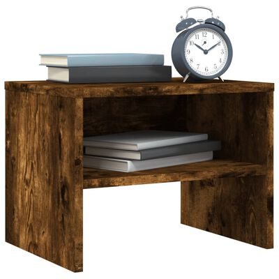 vidaXL Bedside Cabinet Smoked Oak 40x30x30 cm Engineered Wood