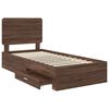 vidaXL Bed Frame with Headboard Brown Oak 75 x 190 cm Engineered Wood