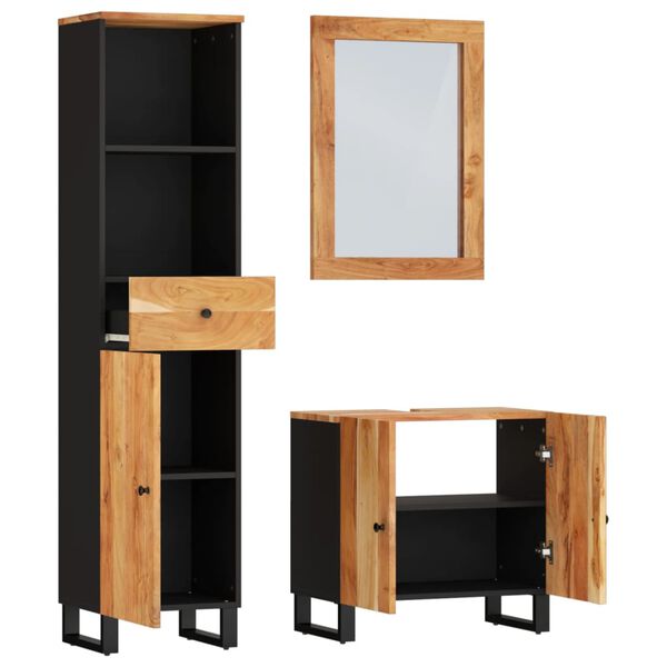 vidaXL 3 Piece Bathroom Furniture Set Solid Wood Acacia