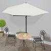 vidaXL Garden Parasol with Aluminium Pole Sand 300x155 cm Half