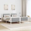 vidaXL Bed Frame with Headboard Light Grey 200 x 200 cm Fabric