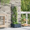 vidaXL Garden Planter Grey 40 x 40 x 125.5 cm Steel