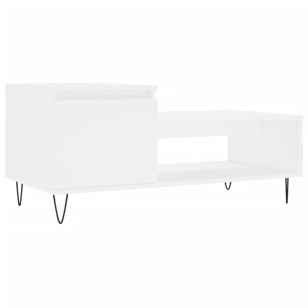 vidaXL Coffee Table White 100x50x45 cm Engineered Wood