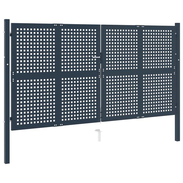 vidaXL Fence Gate Anthracite 306x200 cm Steel