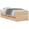 vidaXL Bed Frame with Drawers without Mattress Sonoma Oak 100x200 cm