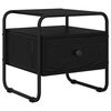 vidaXL Bedside Cabinet Black Oak 40 x 39.5 x 40 cm Engineered Wood