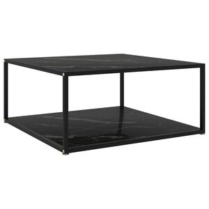 vidaXL Coffee Table Black 80x80x35 cm Tempered Glass