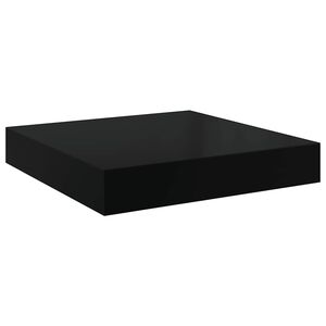 vidaXL Floating Wall Shelf High Gloss Black 23x23.5x3.8 cm MDF