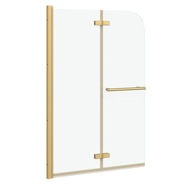 vidaXL Shower Enclosure Gold 95 x 140 cm ESG Glass and Aluminium