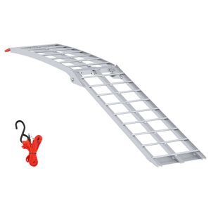 vidaXL Motorcycle Ramp Folding Silver 180 x 28 x 5 cm Aluminium