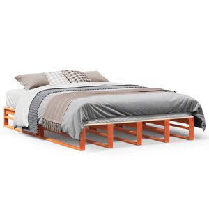 vidaXL Bed Frame without Mattress Wax Brown 140x200 cm Solid Wood Pine