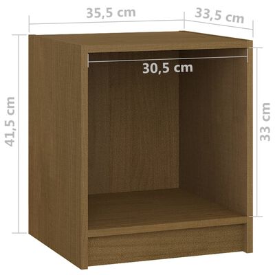 vidaXL Bedside Cabinets 2 pcs Honey Brown 35.5x33.5x41.5 cm Solid Pinewood