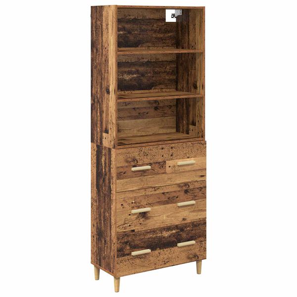 vidaXL Highboard Old Wood 69.5 x 32.5 x 180 cm Engineered Wood
