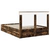 vidaXL Bed Frame with Drawer Smoked Oak 135 x 190 cm Engineer Wood