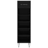 vidaXL Shoe Cabinet Black 30x35x105 cm Engineered Wood