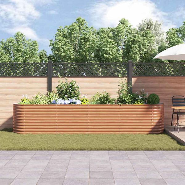 vidaXL Raised Bed Brown 400 x 80 x 81 cm Steel