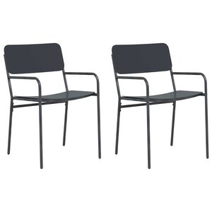 vidaXL Garden Chairs 2 pcs Anthracite Steel