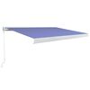 vidaXL Manual Cassette Awning 450x300 cm Blue and White