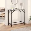 vidaXL Console Table with Transparent Glass Top 80x35x81 cm Steel