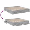vidaXL Bed Frame with Drawers without Mattress Grey Sonoma 200x200 cm