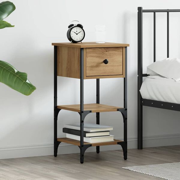vidaXL Bedside Cabinet Brown 33.5 x 36 x 70 cm Solid Reclaim Wood