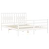 vidaXL Bed Frame without Mattress White 160x200 cm Solid Wood