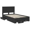 vidaXL Bed Frame with Headboard Black 120 x 190 cm Engineered Wood