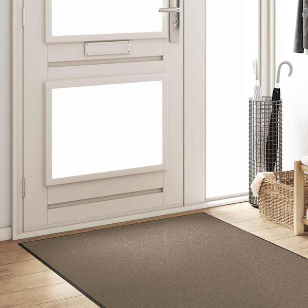 vidaXL Doormat Beige and Black 120 x 400 cm Polypropylene and vinyl
