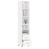 vidaXL Highboard High Gloss White 34.5x34x180 cm Engineered Wood