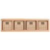 vidaXL Wall Shelf with Baskets 62x18x16 cm Solid Wood Walnut