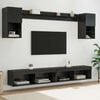 vidaXL TV Wall Units with LED with LED 6 pcs Black Oak Engineered Wood