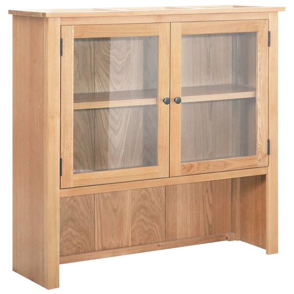 vidaXL Desk Hutch 110x33.5x105 cm Solid Oak Wood