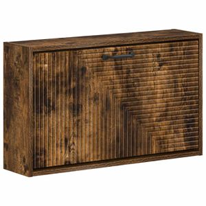 vidaXL Wall-Mounted Shoe Cabinet HAARLEM 71 x 17 x 43 cm Smoked Oak