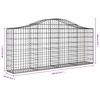 vidaXL Arched Gabion Baskets 9 pcs 200x30x80/100 cm Galvanised Iron