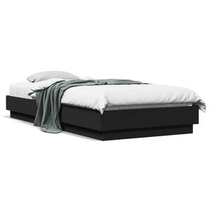 vidaXL Bed Frame without Mattress Black 100x200 cm Engineered Wood