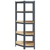 vidaXL 5-Layer Corner Shelf Anthracite Steel&Engineered Wood