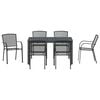vidaXL Garden Dining Set 7 pcs Anthracite Powder-coated Steel