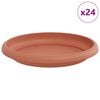 vidaXL Round Flower Tray 24 pcs Brick Red &Oslash; 14 x 2 cm Plastic