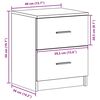 vidaXL Bedside Cabinet with 2 Drawers Concrete Grey 40x36x50 cm