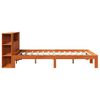 vidaXL Bookcase Bed without Mattress Wax Brown 120x200cm Solid Wood Pine