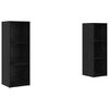 vidaXL TV Cabinet Set 2 pcs Black Oak 107 x 35 x 37 cm Engineered Wood
