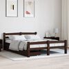 vidaXL Bed Frame without Mattress Dark Brown Solid Pinewood 140x200 cm (322085+321988)