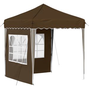 vidaXL Pop-up Party Tent 195 x 195 x 245 cm Brown Oxford Fabric