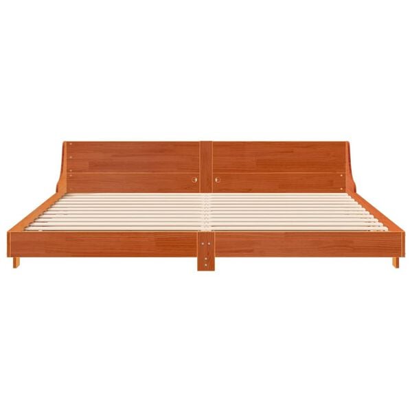 vidaXL Bed Frame without Mattress Wax Brown 200x200 cm Solid Wood Pine
