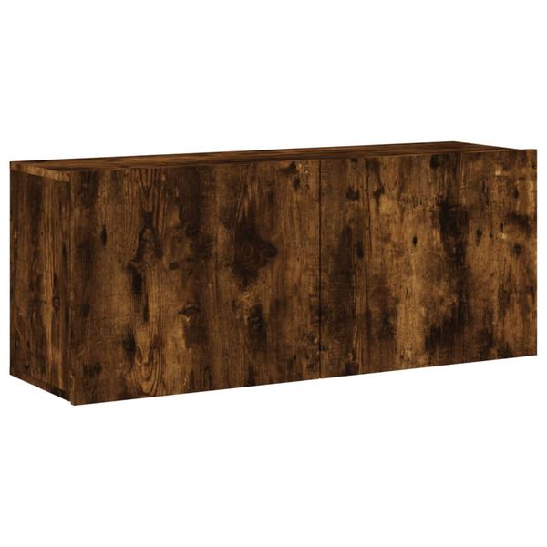 vidaXL TV Cabinet Wall-mounted Smoked Oak 100x30x41 cm