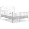 vidaXL Bed Frame with Headboard without Mattress White 160x200cm Metal