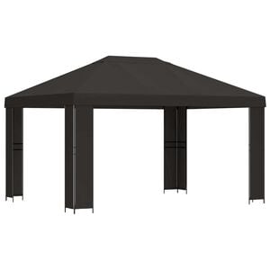 vidaXL Gazebo 4 x 3 m Anthracite Polyester and Steel 190 gsm