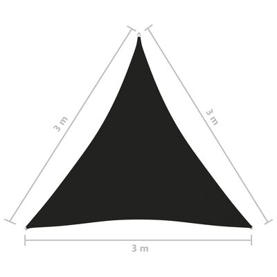 vidaXL Sunshade Sail Oxford Fabric Triangular 3x3x3 m Black
