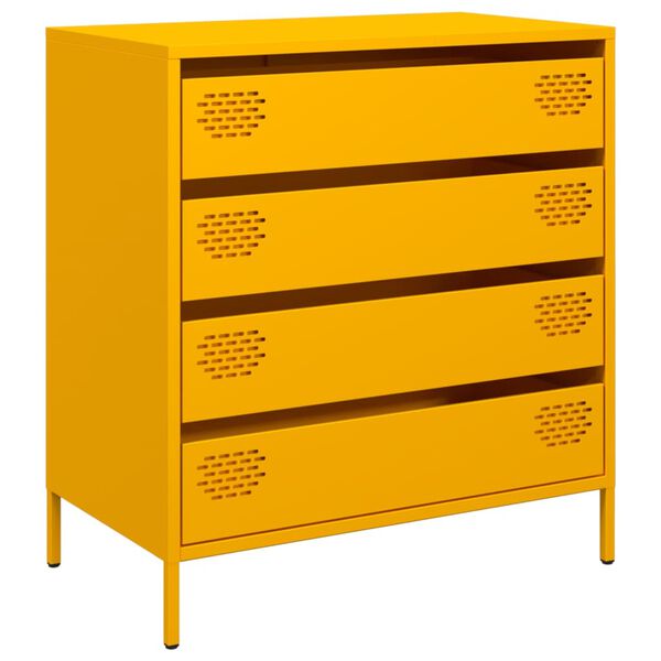 vidaXL Sideboard Mustard Yellow 68x39x73.5 cm Cold-rolled Steel