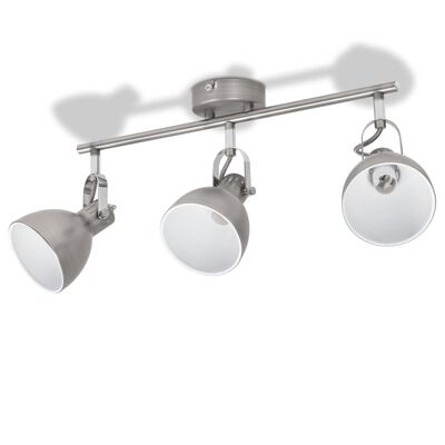 vidaXL Ceiling Lamp for 3 Bulbs E14 Grey